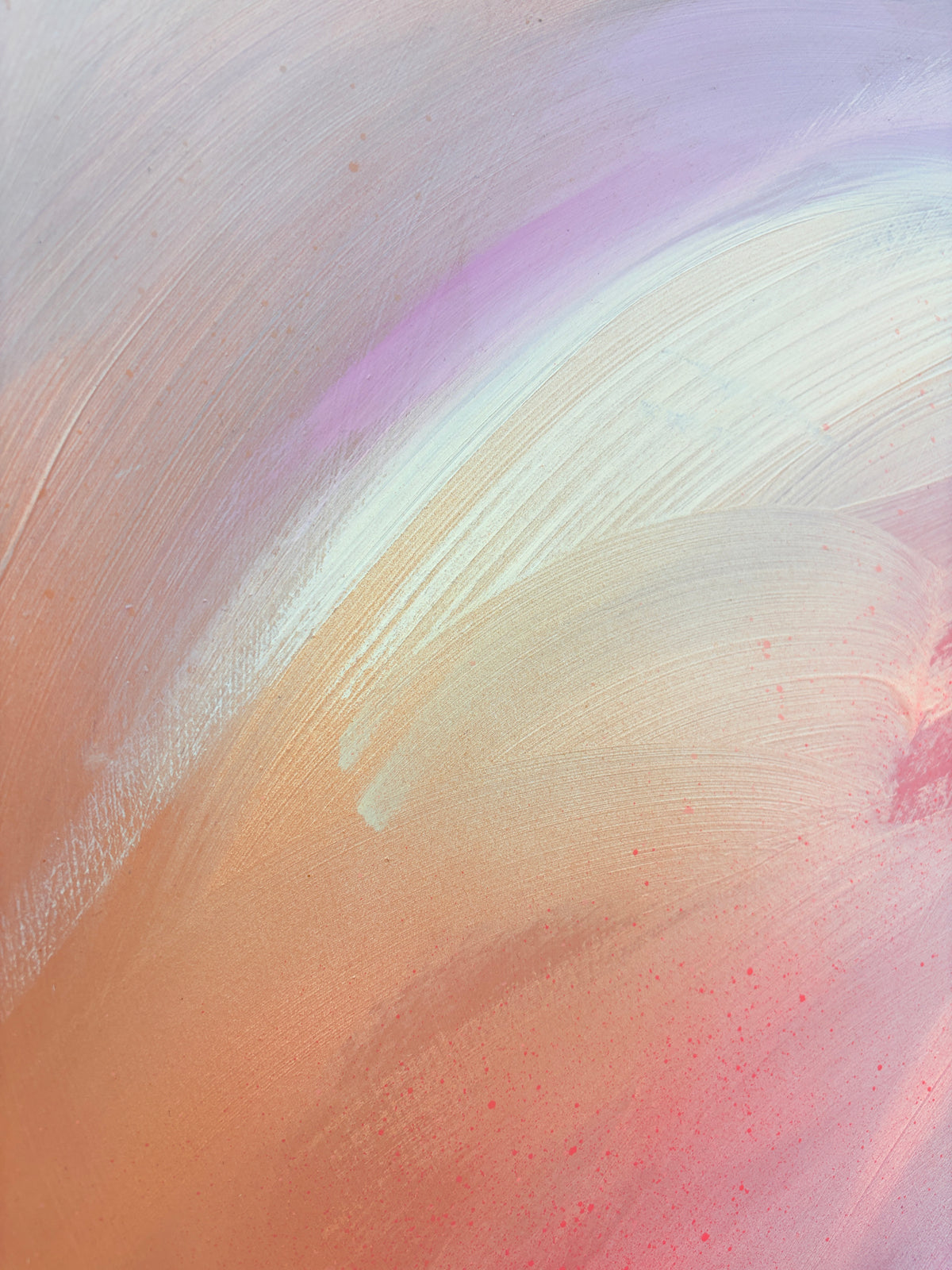 For Every Mountain by Kate Mayer: pastel acrylic on plywood with pink, orange & lavender, in handmade metal frame.