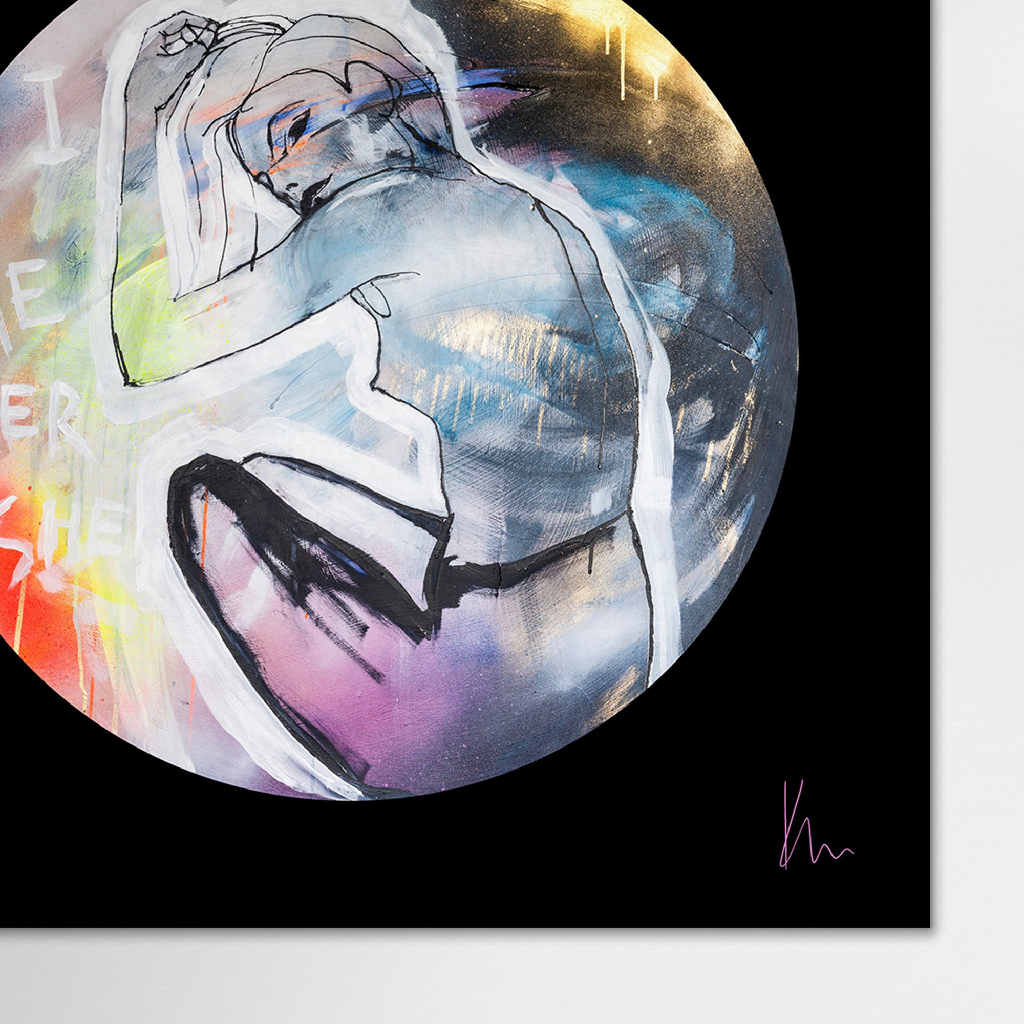 Description: A vibrant piece of abstract art featuring a person in a crouched pose, adorned with colorful swirls and encircled by the text "Her" and "She." This captivating artwork is part of the Kate Mayer collection.
If you'd like, I can help identify important SEO keywords for you.