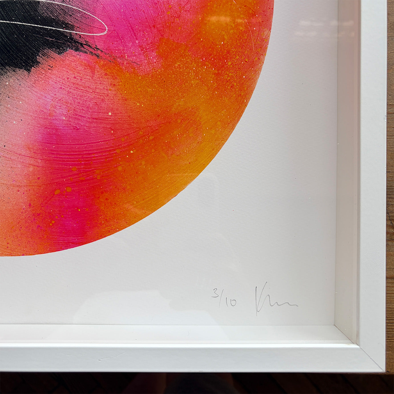 Set the World on Fire - limited edition arts print by Kate Mayer, signed/numbered 3/10, in white frame.