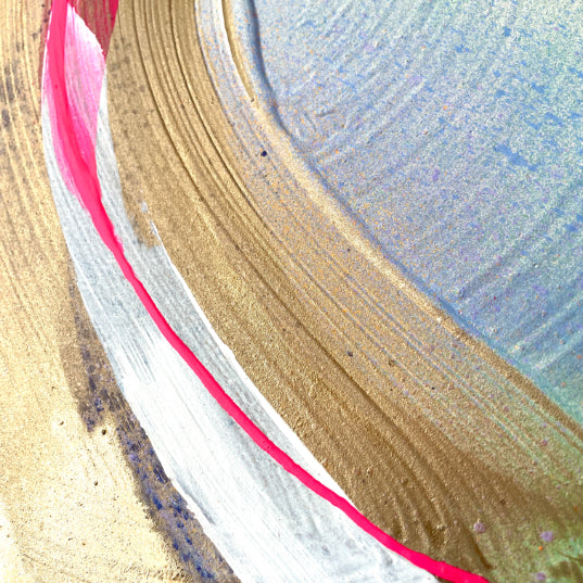 Be Radiant | detail of circular abstract painting | Kate Mayer