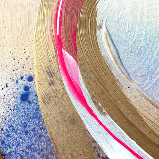 Be Radiant | detail of circular abstract painting | Kate Mayer