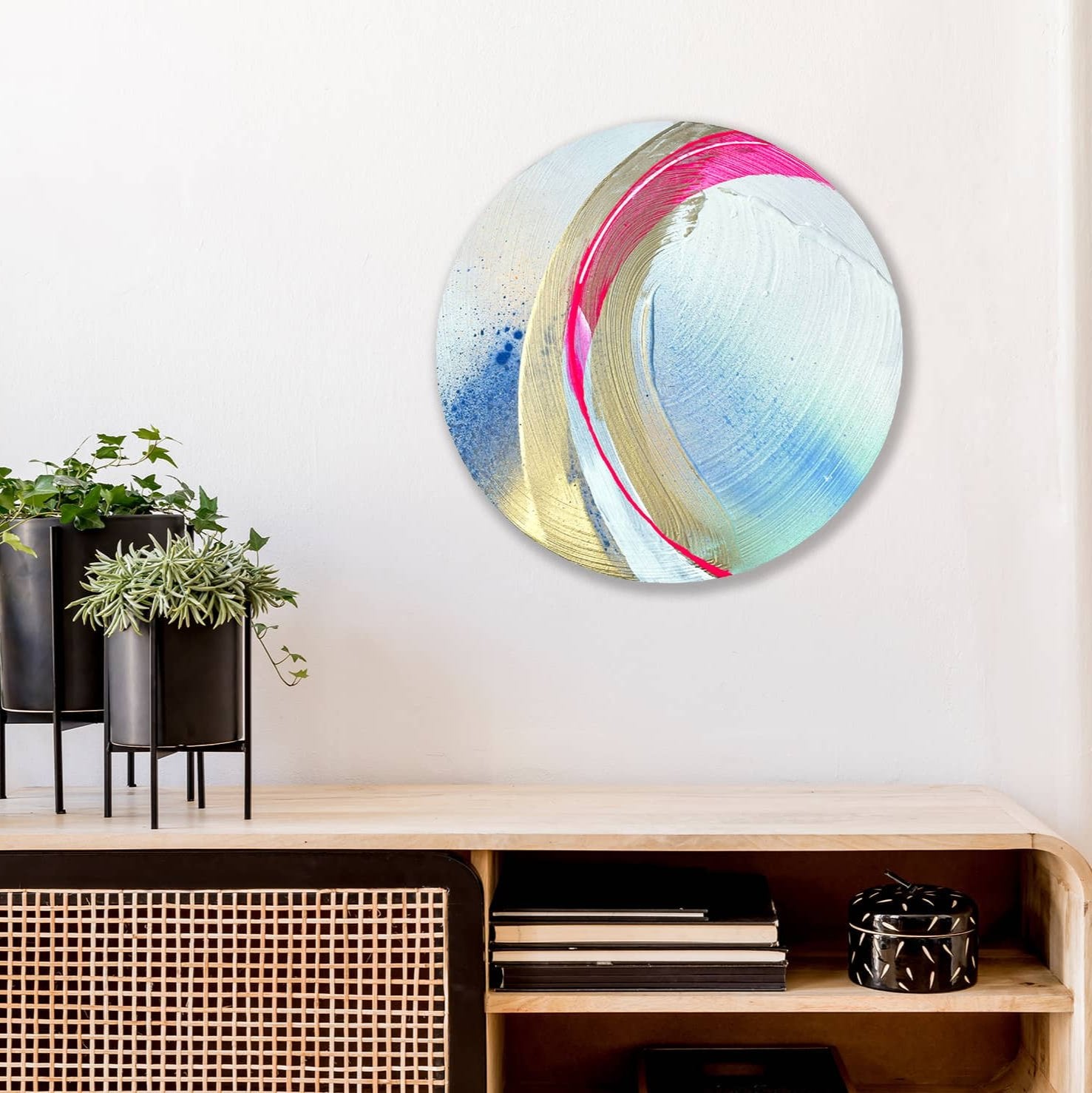 Be Radiant | circular abstract painting | Kate Mayer